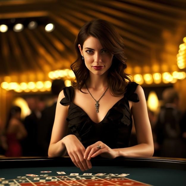 Live casino dealer table on the suertres platform